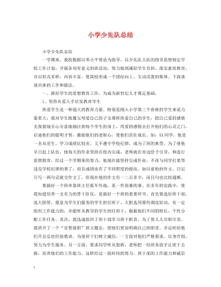 小学少先队总结