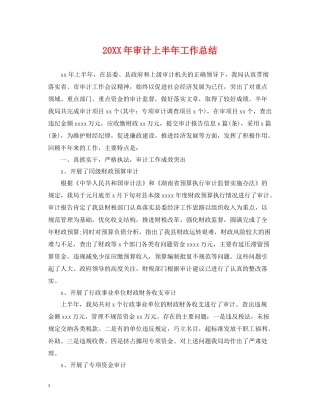 审计上半年工作总结2