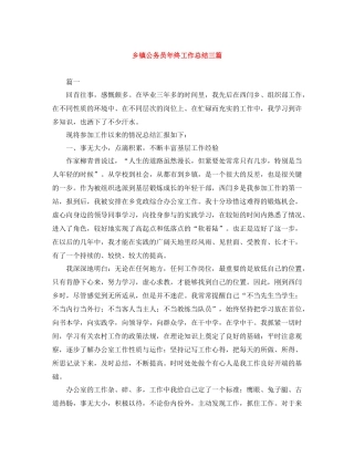 乡镇公务员年终工作总结三篇