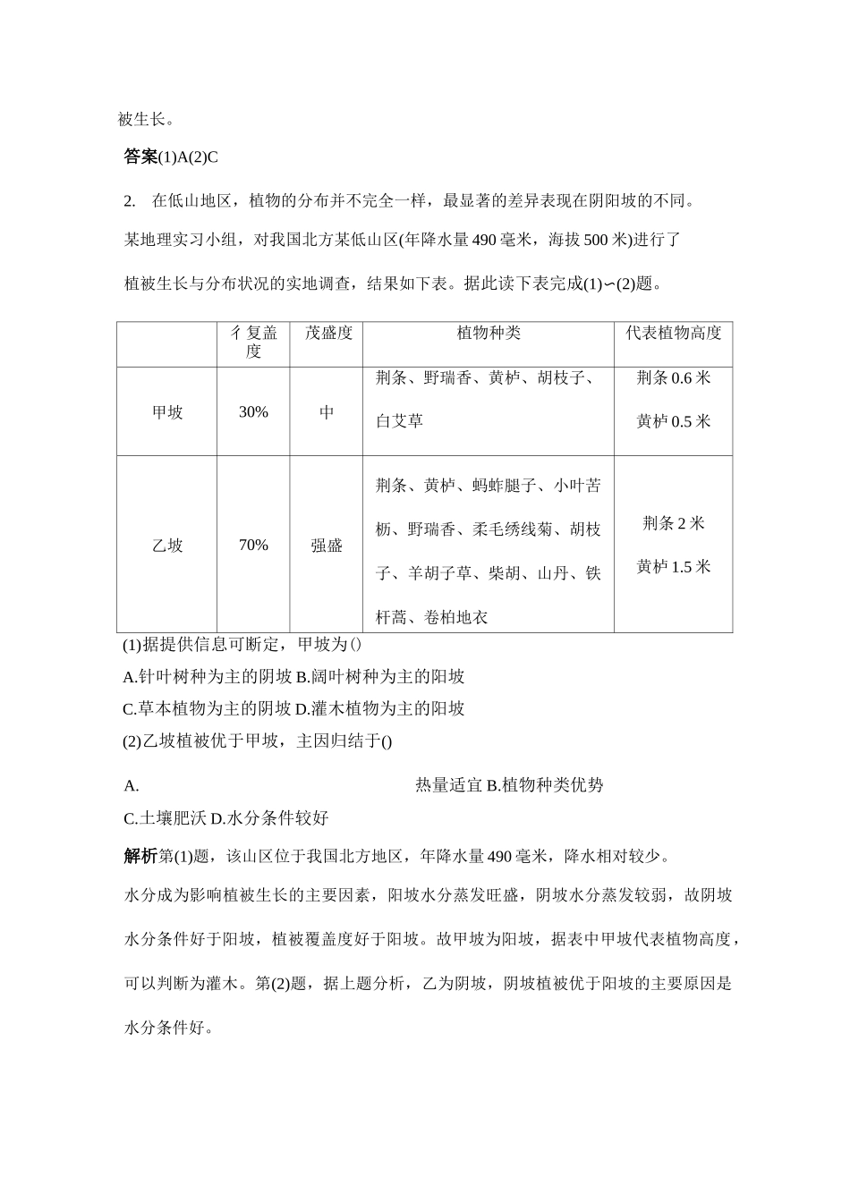 第二部分 微专题三植被类型及分布_第3页