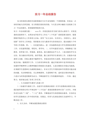 实习一年总结报告