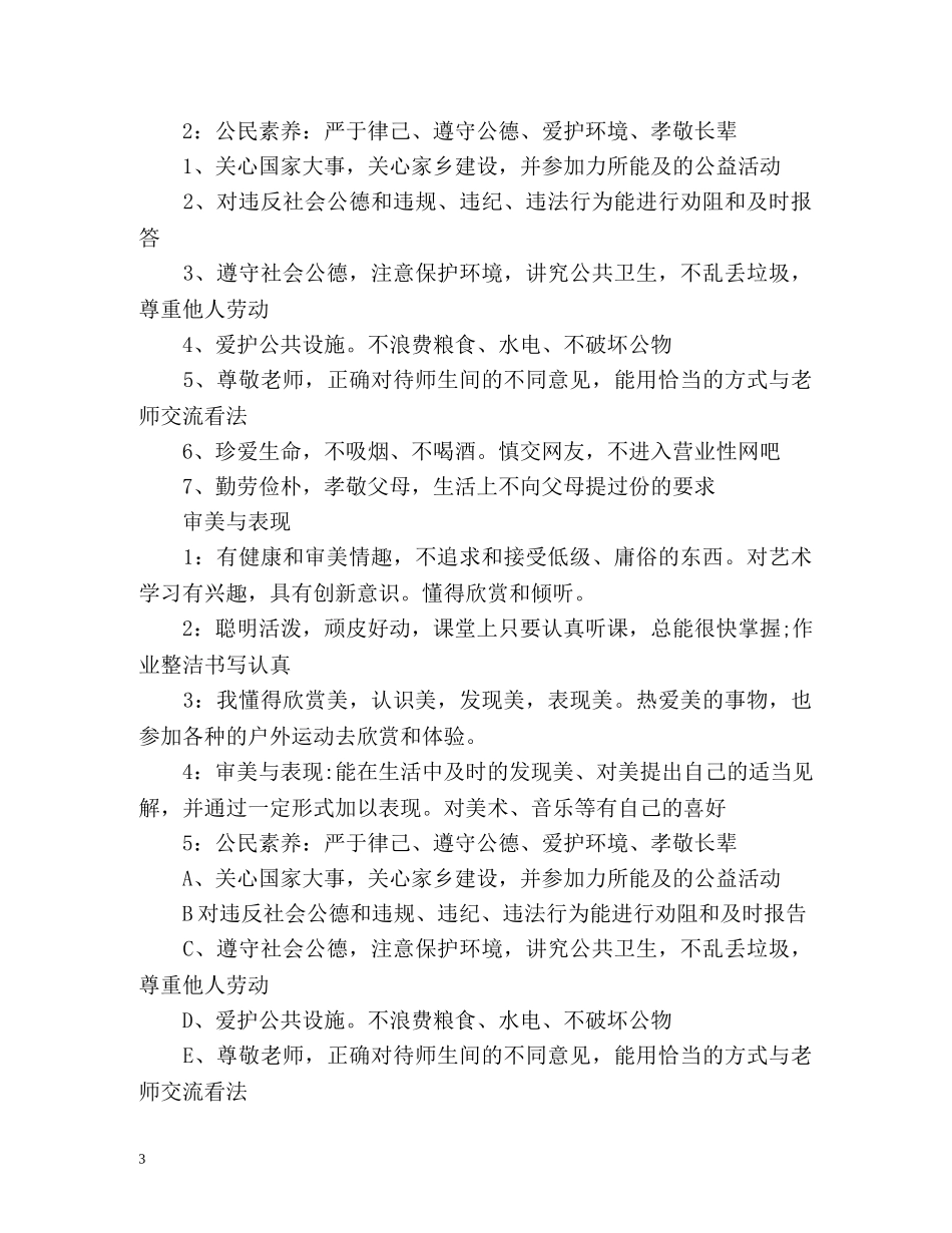 高中综合素质评价自我评价2 _第3页