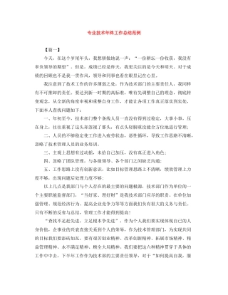 专业技术年终工作总结范例
