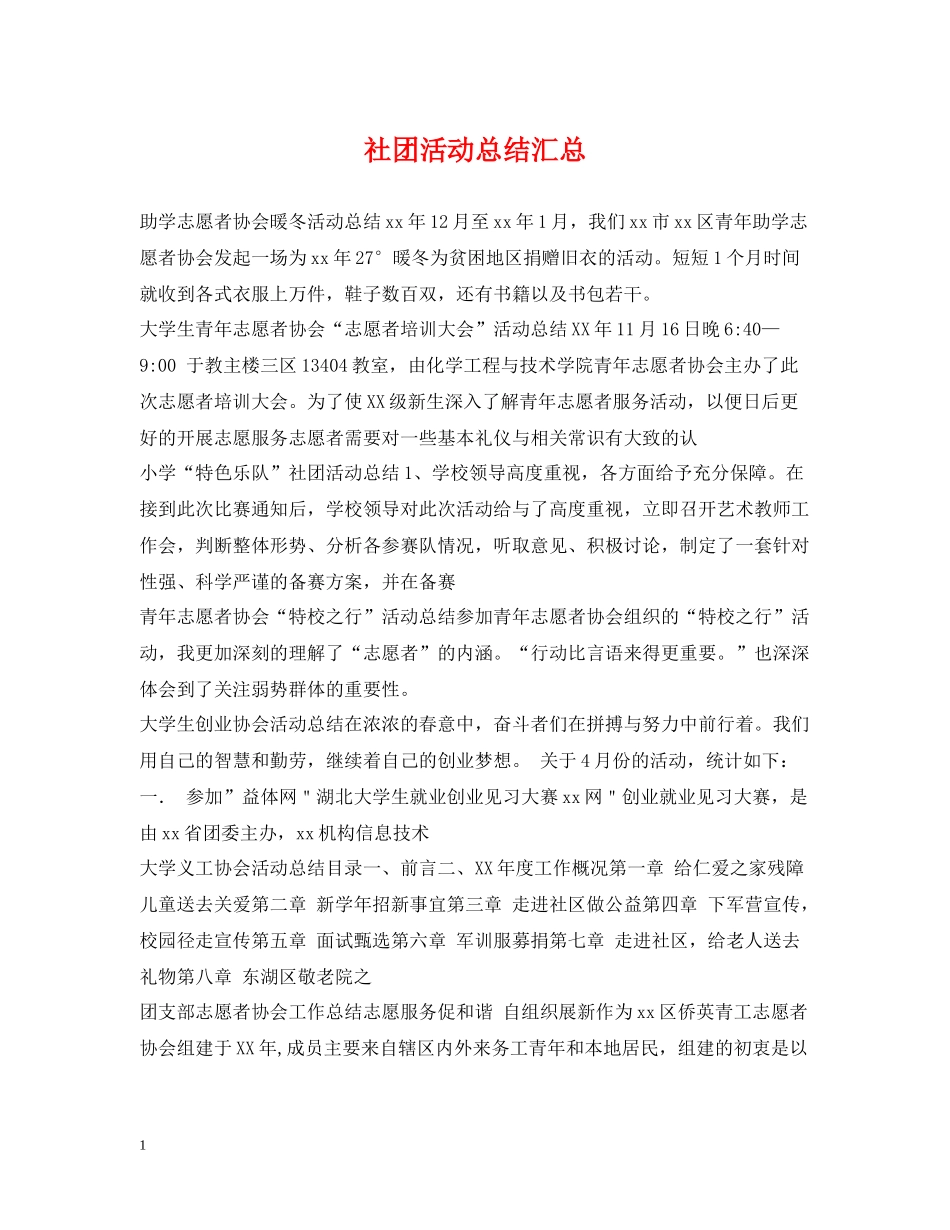 社团活动总结汇总_第1页