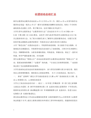 社团活动总结汇总