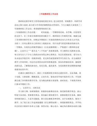 三年级教研组工作总结