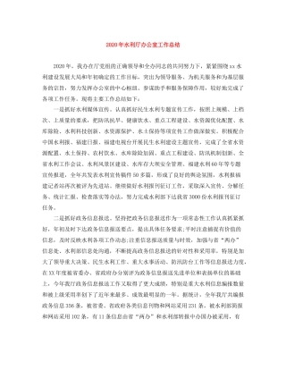 2020年水利厅办公室工作总结