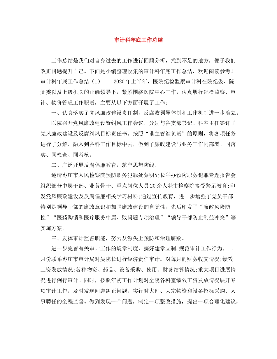 审计科年底工作总结_第1页