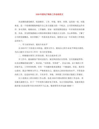 2020年度电子商务工作总结范文