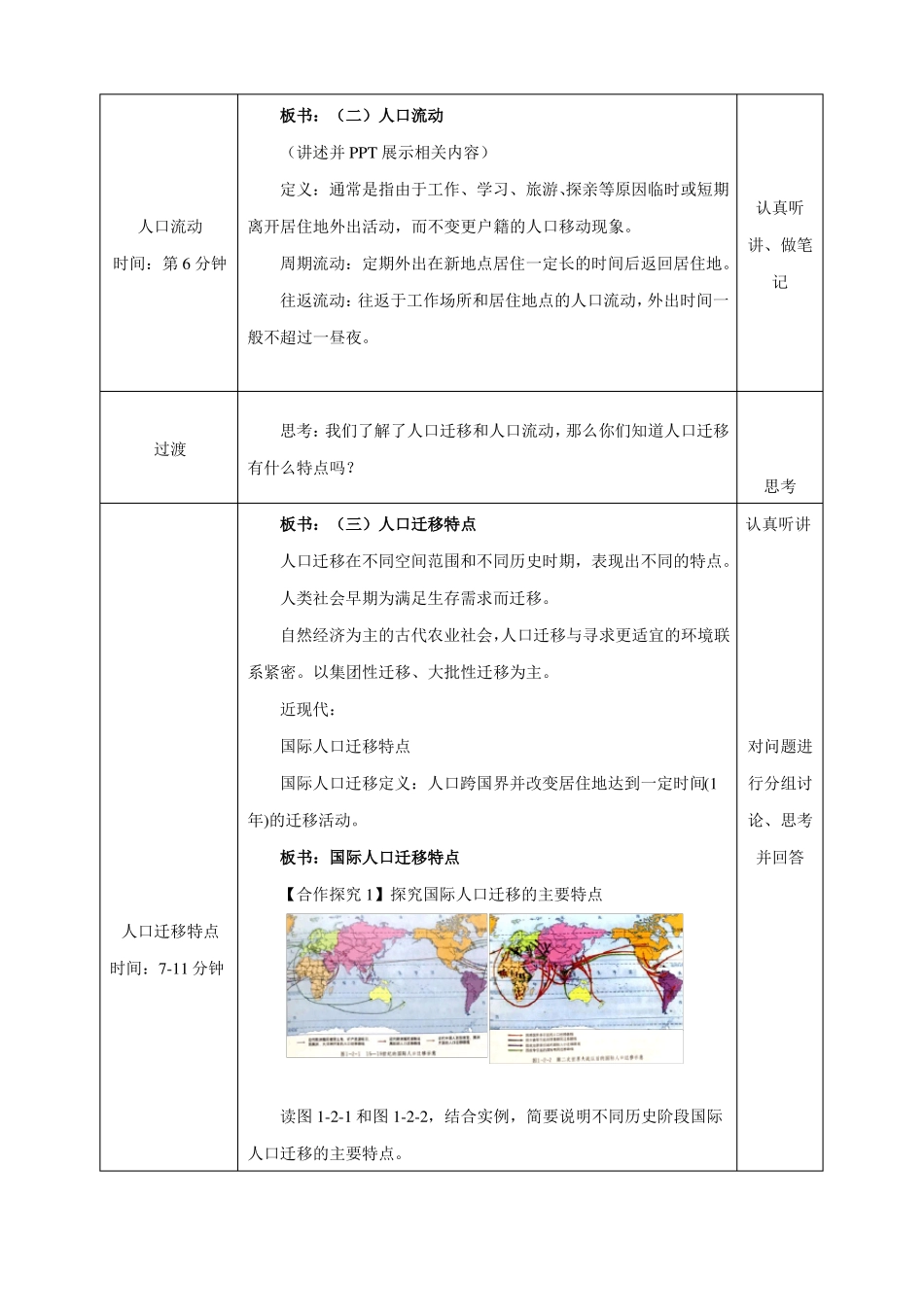 统编鲁教版高中必修第二册地理人口迁移集体备课教案教学设计_第3页