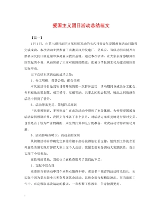 爱国主义团日活动总结范文
