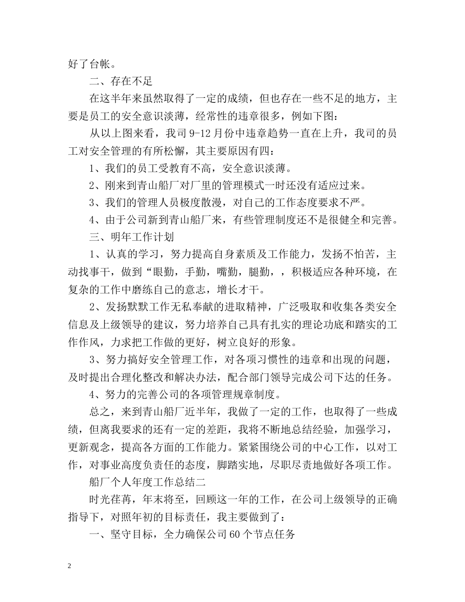 船厂个人年度工作总结 (2) _第2页