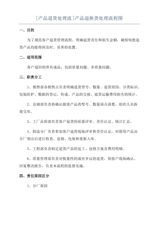 产品退货处理流产品退换货处理流程图