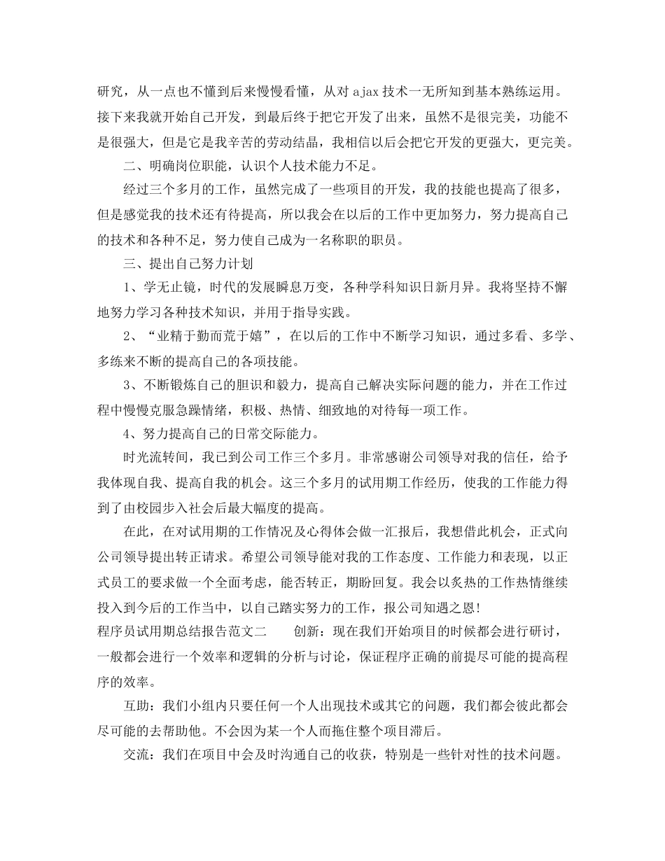 程序员试用期总结报告 _第2页