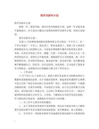 程序员新年计划 