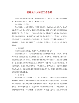 程序员个人转正工作总结 