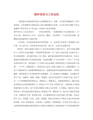 程序员实习工作总结 