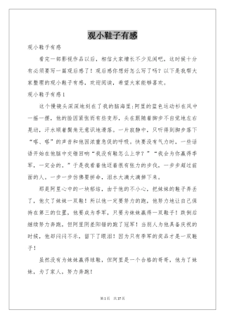 观小鞋子有感