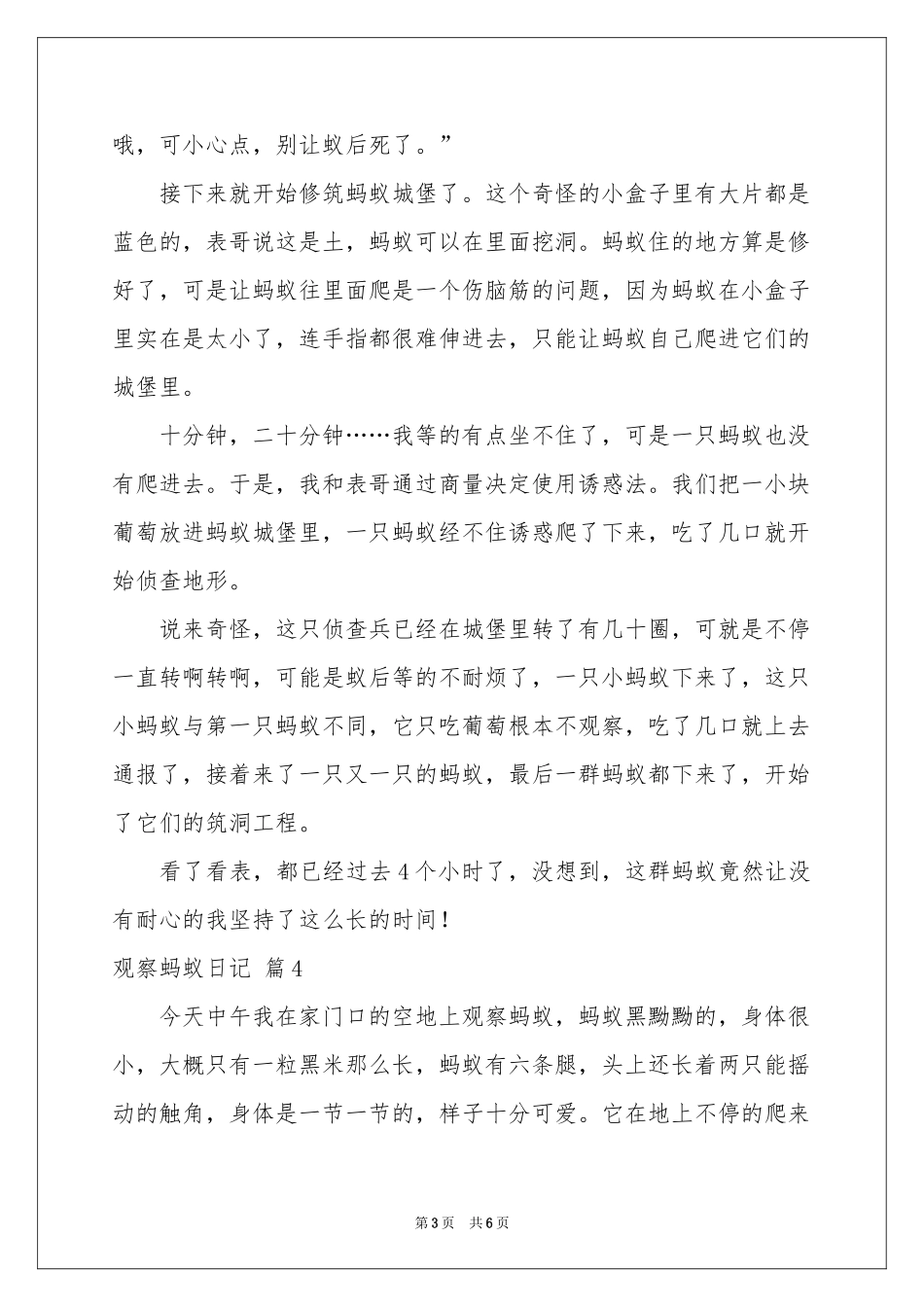 观察蚂蚁日记模板汇总6篇_第3页