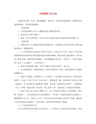 白酒营销工作计划 