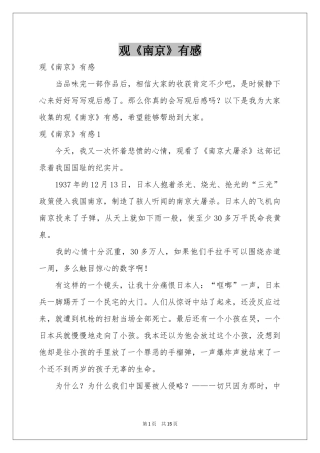 观《南京》有感