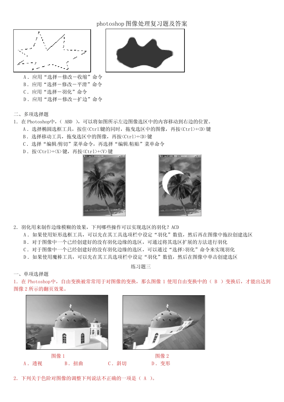 photoshop图像处理复习题及答案 _第3页