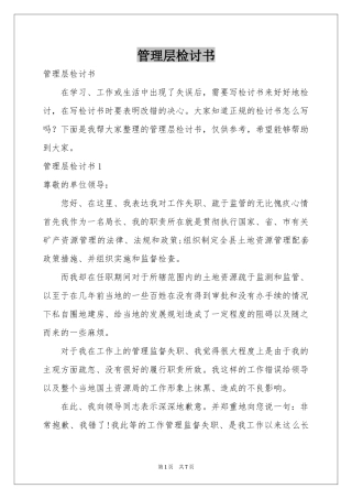 管理层检讨书