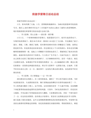 班级学雷锋日活动总结 