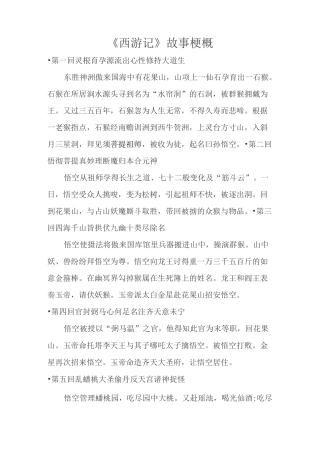 《西游记》故事梗概(1——100回)