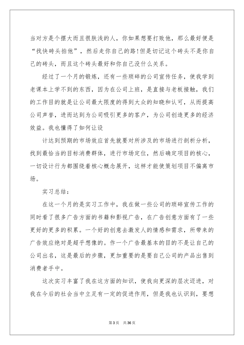 广告类实习报告模板汇编9篇_第3页
