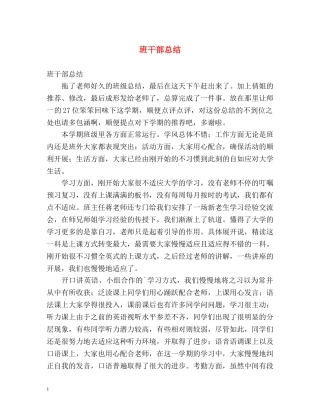 班干部总结 