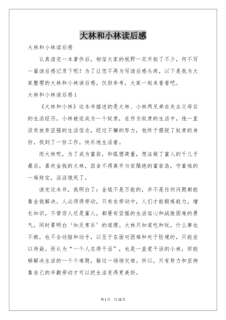 大林和小林读后感