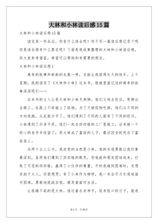 大林和小林读后感15篇