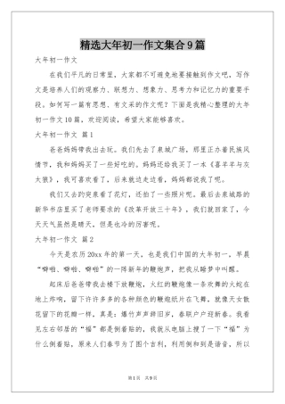大年初一作文集合9篇