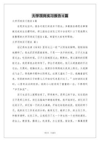 大学顶岗实习报告4篇