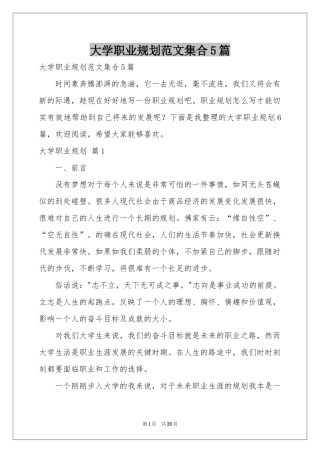 大学职业规划范本集合5篇