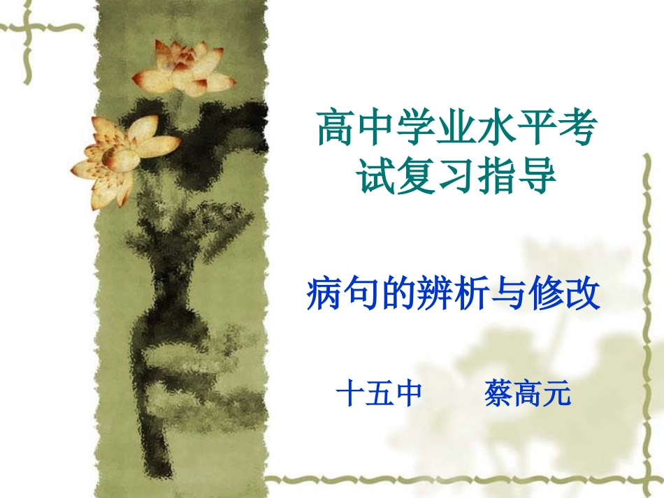 高中病句修改指导_第1页