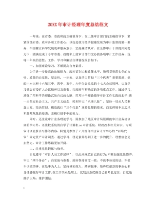 审计经理年度总结范文2