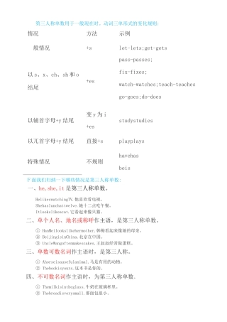 第三人称单数形式