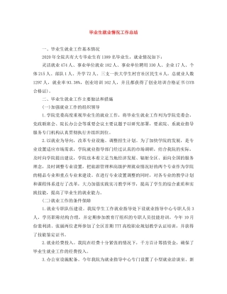 毕业生就业情况工作总结 