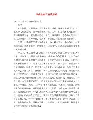 毕业生实习自我总结 