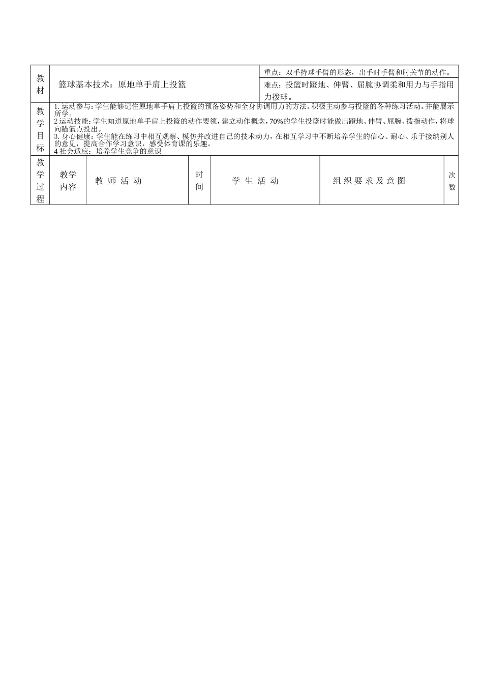 《原地单手肩上投篮》教学设计_第2页