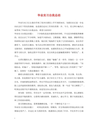 毕业实习自我总结 