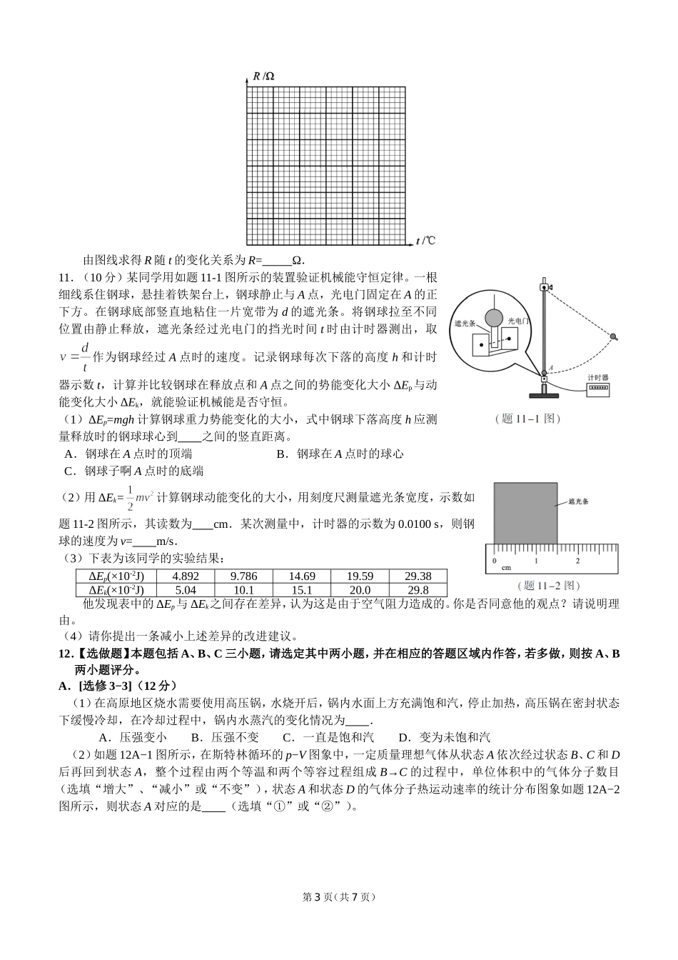 2016年普通高等学校招生全国统一考试（江苏物理卷）_第3页