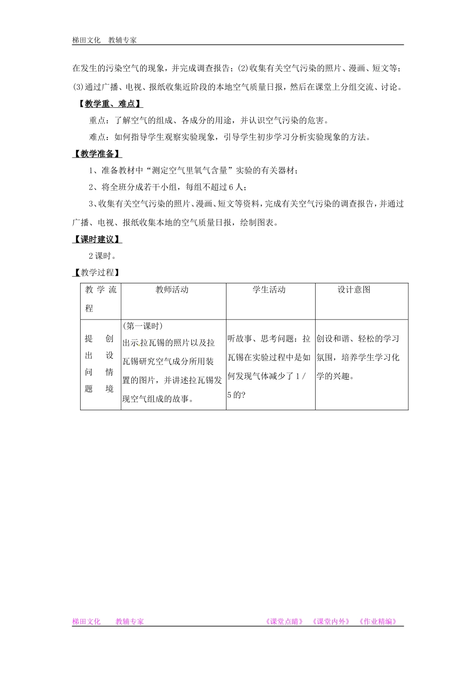 化学：人教版九年级21空气教案 (2)_第2页