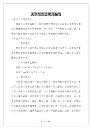 大学生文员实习报告