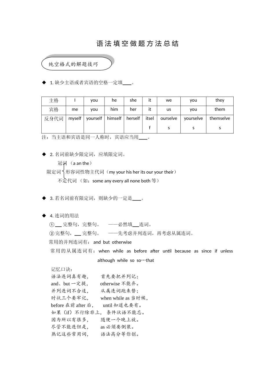 语法填空做题方法总结无答案_第1页