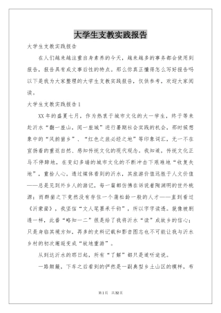 大学生支教实践报告