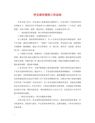 村支部年度的工作总结 
