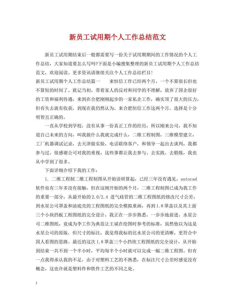 新员工试用期个人工作总结范文2_第1页